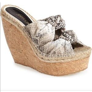 JIMMY CHOO SNAKE SKIN Espadrille Platform wedge sandals  Sz39 (8.5/9)